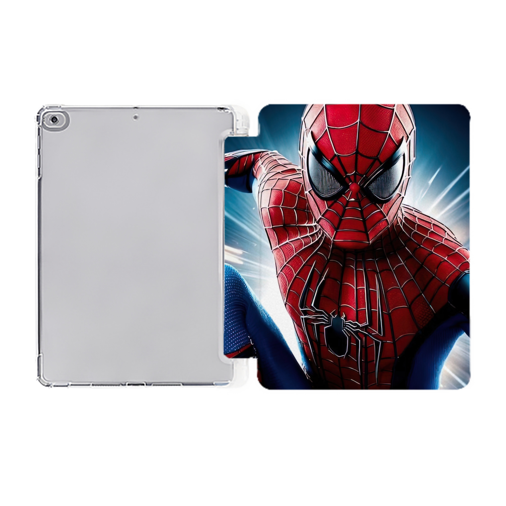 （画像用） Spider Man スパイダーマン IPad ケース ペン収納付き 三つ折りスタンド PUレザー×シリコン 対応機種9.5/10.5/10.9インチ